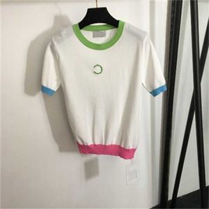 Womens Designer t Shirt Tshirt Women Tops Clothes New Sexy Fashion Small Embroidery Color Short Sleeve Knitwear Designers Shirts Woman Clothing