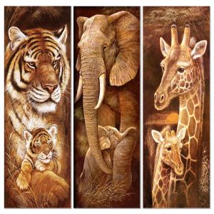 Punto 5D fai da te pieno quadrato/diamante rotondo pittura animale elefante tigre mosaico ricamo kit strass artista residenza decorativa