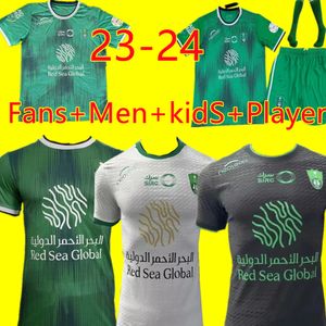 23 24 Al Ahli Football Shirt Men's Children's Set Saudiarabien 2023 2024 Firminio Mahrez Gabriel Veiga fotbollsskjorta Demiral Saint-Mximin Kessie HomeAway Player