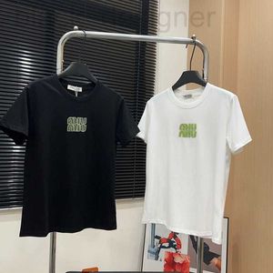 Men's T-Shirts designer Mm24 Spring/Summer New Fashion Heavy Industry Water Diamond Letter Simple and Casual Versatile Short Sleeve T 43VY