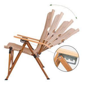 Furnishings Outdoor Camping Chair Long Relaxation Chair 4step Angle Adjustable Portable Recliner for Beach Office Nap Chair