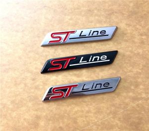 Metal Stline ST Line Car Emblem Badge Auto Decal 3D Sticker Emblem för Focus St Mondeo Chrome Matt Silver Black6483201
