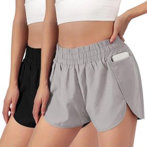 Women's Shorts 2 PC Women Casual Irregular Bottoms Pockets Fitness Solid High Waist Pants Running Loose Sports