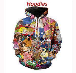 Nova moda verão designer hoodies das mulheres dos homens 3d casual hoodie desenhos animados colagem 80s harajuku pullovers r06569993274