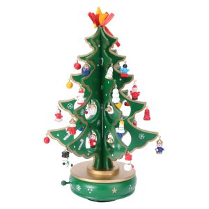 Caixas Caixa de música Treça de Natal Caixas de madeira Musical Vintage Gift Carrossel Wood Kids Fture Creative Rotating Retro Decoration