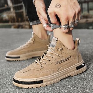 2024 Men's Shoes Spring New Anti slip Work Shoes Men's Work Shoes Trend Versatile Thick Sole Martin Boots Men's