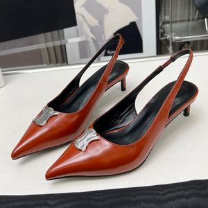 Summer Fashion Women Sandals Designer Simple and Comfortable High Heels Leather Office Retro Brown Low Heels Women Shoes