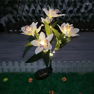 태양열 램프 시뮬레이션 동백 복숭아 꽃 피치 땅 야외 정원 빌라 장식 분위기 잔디밭