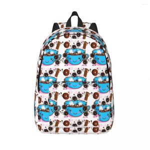 Mochila bonito banho de chocolate dos desenhos animados engraçado estilo ao ar livre mochilas mulheres homens presente de natal durável sacos de escola casual mochila