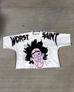 Zagrodzone graficzne koszulki Goth Harajuku t shirt mężczyzn Kobiety Y2K TOP Punk Hip Hop Graphic Tops Modna odzież 240312
