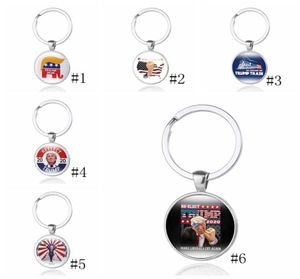 Trump 2020 Keychain Time Gem Flag Key Chain Metal REELECT Trump Pendant Key Ring Gift Key Holder Jewelry3143883