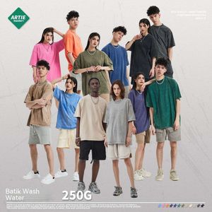 Artie Men 's Wear | 2024 스프링/여름 신제품 볶음 튀김 눈 왁스 염색 된 세척 하이 스트리트 브랜드 짧은 슬리브 티셔츠