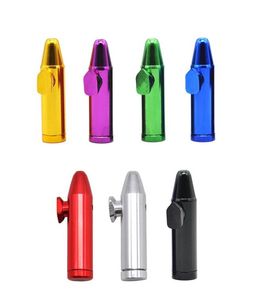 Bullet Rocket Shape Snuff Snorter Aluminium Metal Sniff Dispenser Nasal Rökning Rör Sniffer Tobak Herb Pipe Rökningstillbehör 5814508