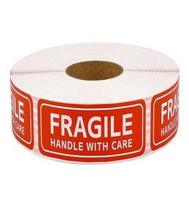 250Labels Fragile Stickers 1 Roll 25cm7cm bräckligt eller böjhandtag med vård Varningsförpackning tack etiketter klistermärken3559873