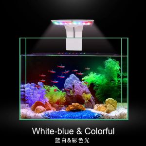 Lightings Fish Tank Plant Light 110V/220V EU/US Plug Landscaping Aquarium Clip Light Blue White/Colorful 3 Gear Switching WaterProof LED