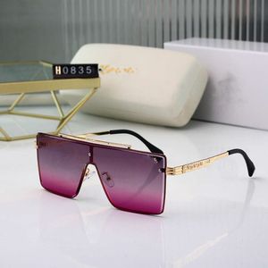 Designer Versaches Sunglasses New Large Frame One-piece Metal Sunglasses Fashion Personality Beauty Head Trend Mens and Womens Box Sunglasses