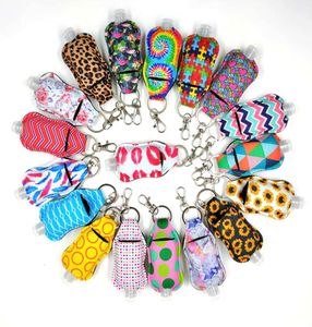 Ny stil Neoprene Hand Sanitizer Bottle Holder Keychain Väskor med 30 ml alkoholflaskor Key Rings Hands tvålflaskhållare2507155