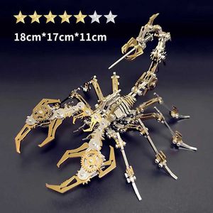 3D Puzzles Microworld 3D Metal Puzzle Gold Devils Scorpion Modelo Kits Coloridos DIY Montar Jigsaw Brinquedos Aniversários Presentes Para Crianças Adultos 240314