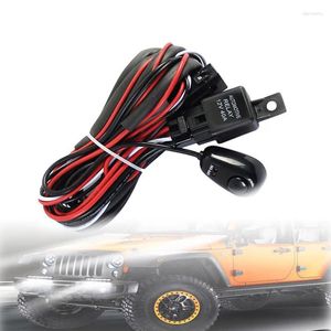 Sistema de iluminação Universal Auto Cable Cablagem Kit 2 LED 9-16V 180W Farol de carro Linha de luz de nevoeiro Conjunto com fusível de lâmina de relé de interruptor 40A