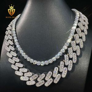 Blingdiam Jewelry Fashion 20mm White Gold Hiphop Chain 5a+ Cz Diamond Mens Necklace Iced Out Curb Cuban Link