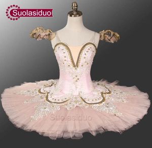 Vuxen rosa balett tutu professionell scendanskläder blå och vit klassisk balettprestanda kostym anpassad SD00282368386