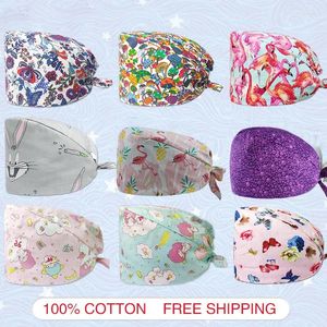 Berets Dentistry Pet Scrub Pharmacist Clinic Hat Dentist Lab Cap Head Working Caps Nursing Hats Cotton Women