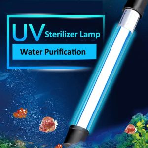 Lysningar Vattentäta akvariumbelysningar Submerible Lights Fish Tank Light Underwater Blue White LED Landscaping Decorative Lamp EU Plug