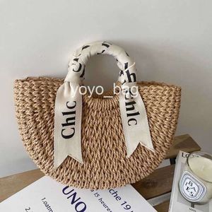 Designer-Tasche, geflochtene Strohtasche, lässig, Urlaub, Strandtaschen, Schultertasche, Brief, Seidenschal, tragbar, vielseitig, halbrund, Damen-Rattan-Handtaschen, Einkaufstaschen, Geldbörsen