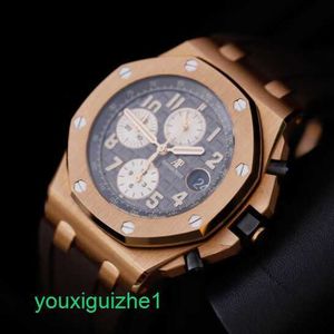 AP Watch Top Machinery Watch Royal Oak Offshore 26470or Elephant Grey Męski zegarek 18K Rose Gold Automatyczny mechaniczny Szwajcarski Zegarek Luksusowy Miernik 42 mm