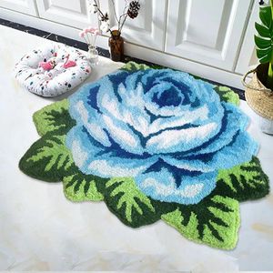 Carpets Flower Shape Rugs For Living Room Decor Soft Tufted Bedroom Floor Mat Rose Art Carpet Bedside Pad Anti-slip Hallway Doormat