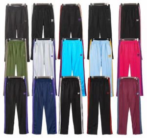 AWGE Agulhas Rosa Calças Vermelhas Calças Rochosas Hip Hop 11 Alta Qualidade Rua Borboleta Bordado Faixa Sweatpants Calças Jogger2107206