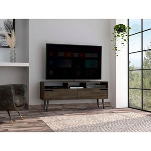 New Haven 2-Drawer 3-Shelf TV 스탠드 다크 호두