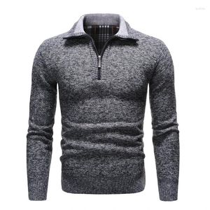 Men's Sweaters POLO Sweater Winter Pullovers Half Zipper Knit Jumpers Warm Slim Fit Cold Blouse Autumn Spring Fashion Bottom Shirt