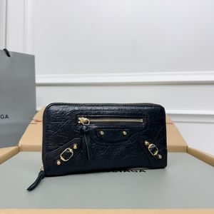 10a kortinnehavare passhållare plånbok svart matchande ljusa läder kvinnors dragkedja koppling väska designer väska hög kvalitet långfodral byte purse blcg ba lenciaga