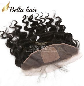 Spets frontala stängning Silk Base Top Brazilian Body Wave Human Hair Extensions 4x13 Natural Color Ear Ear Hair Pieces 822inch6267071