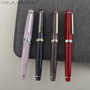 Fountain Pens Yeni Jinhao 82 Fransparent Renkli Kalem Akrilik Mürekkep Spin Altın Elegante İş Ofisi Okul Malzemeleri Yazıyor Q240314