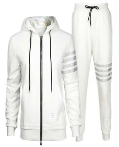 Men039s Zapip Bluzy Casual Set Tracks z merceryzowanym materiałem bawełnianym Thom Ubranie Brązowy mężczyzna duży rozmiar 110kg 2011098153492