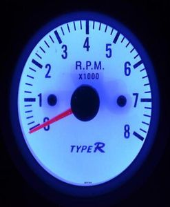 2quot 52mm Auto Meterwhite Face Blue Ledampsilver Rim 90 graders skala TACHOMETER GAUGEAUTO GAUGECAR ME3728072