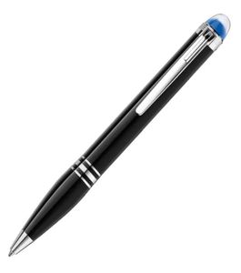 Promocja Black Ballpoint Pen Balle Ball Pen z niebieską kryształową głową kaligrafię atrament fontanna Penu na prezent urodzinowy nr box2610081