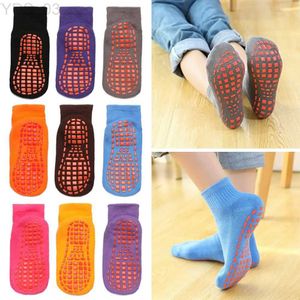 Kids Socks New Baby Children Cotton Anti Skid Floor Socks Trampoline Socks Adult Comfortable Wear Non Slip Sports Yoga Socks Foot Massage YQ240314