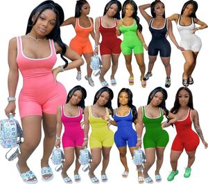 Ganze Frauen Fitness Overall Strampler Yoga Hosen Sommer Pyjama Onesies Ärmellose Rollkragen Skinny Slim Casual Bodysuit 8694804398