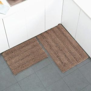 Mats Quality Plush Chenille Floor Mat for Bedroom, Long Doormat, Water Absorption, Nonslip, Bathroom Rugs, Toilet Foot Mats, Soft Ca