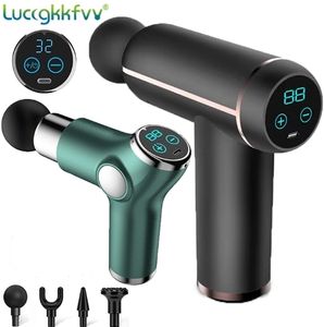 Helkroppsmassager LCD Display Massage Gun Portable Percussion Handgun Massager Deep Tissue Muscle Lindring smärta i kroppen och nackkonditionen 230720