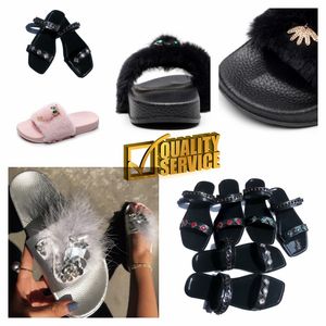 2024 Designer Sandals Women Leather Casual Shoes Roman Sandals Flat Heel Woven Buckle Slippers GAI Luxury Sandals black