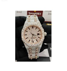 최고의 가격 41mm 아이스 아웃 시계 고급 자동 운동 스테인리스 스틸 아이스 아웃 힙합 VVS Moissanite Watches Man Woman