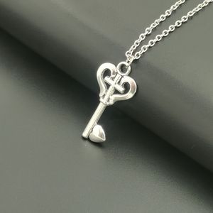 10Pc Alloy Antique Silver Fashion key Pendant Necklace For Men & Womens Jewelry Accessories A-860d