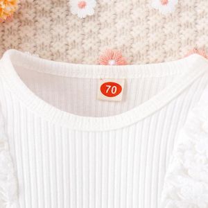 衣類セット幼児の女の子の女の子3ピース服レースフリル長袖ロンパーカボチャプリントフレアパンツヘッドバンド