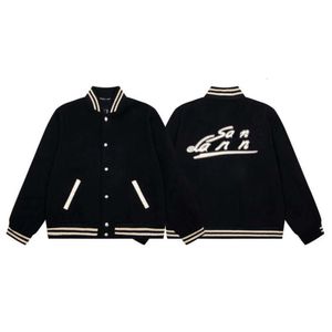 Tuta da esterno giacca da baseball giacche firmate moda uomo primavera lettera cardigan nero cappotto colletto rialzato monopetto a maniche lunghe cappotti