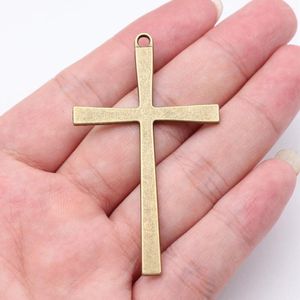 Charms Finddings Necklace Cross Accessories For Jewelry 4pcs Antique Bronze Color