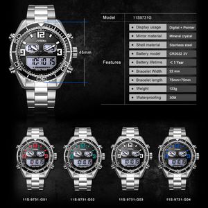 CWP SINOBI MEN Titta på Fashion Quartz Sports Watches Rostfritt stål Mens Top Brand Luxury Business Waterproof handled